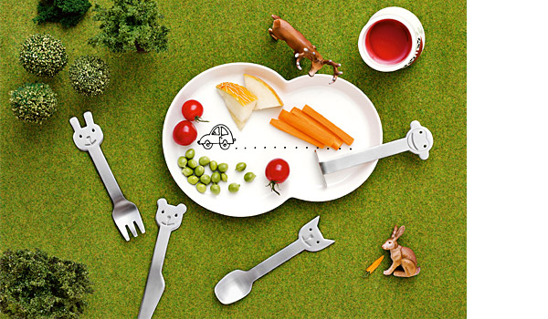 Animal friends, children's cutlery by Karin Mannerstål / Gense.