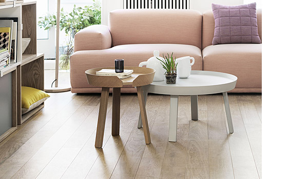 Bulky tea set, seen here with connect sofa, stacked modules and match tealight holder, by Jonas Wagell / Muuto.