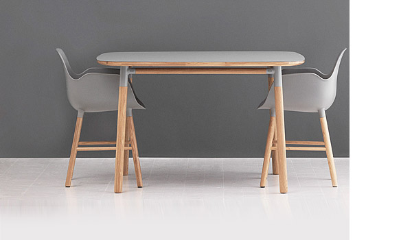 Form, arm chair with wood legs, by Simon Legald / Normann-Copenhagen.