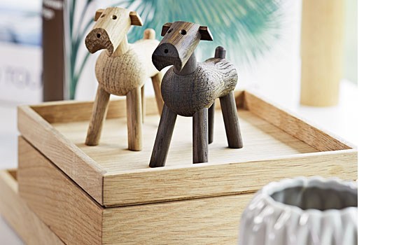 Tim, dog designed by Kay Bojesen, available in natural and smoked oak.