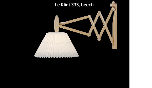 Le Klint 334, wall lamp (aka the Scissor lamp), seen here in beech wood, by Erik Hansen / Le Klint.