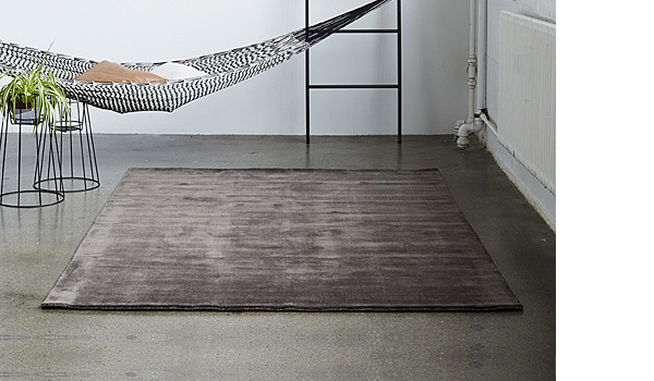 Bamboo Earth rug, warm grey colour, by Massimo.