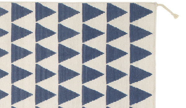 Detail of Mini Flag blue, kelim rug by Thomas Sandell / Asplund.