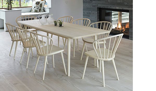 Miss Holly, dining chair and table in ash by Jonas Lindvall / Stolab.