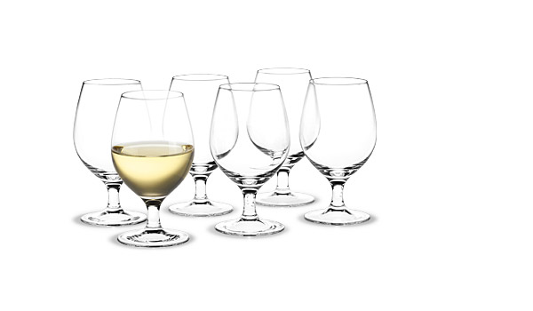 Royal white wine glasses designed by Arne Jacobsen in the 1960s / Holmegaard.
