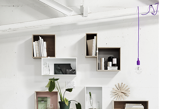 E27, purple hanging lamp w. incandescent bulb by Matthias Ståhlbom / Muuto.