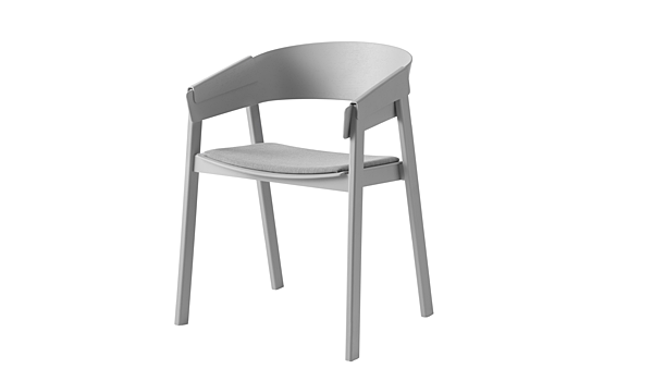 SALE! Cover arm chair by Thomas Bentzen / Muuto. Cover side chair in the colour grey upholstered with Remix 123 fabric.