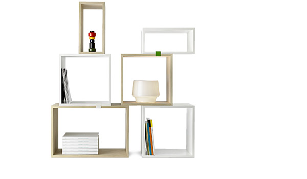 Stacked, modular storage system (white/ash shown) by JDS Architects / Muuto.