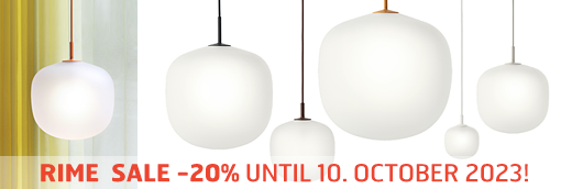 Link to Rime -20% campaign. Rime, hanging lamp by TAF Studio / Muuto campaign. Campaign runs until 10 October 2023.