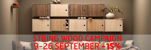 Link to String warm wood campaign. 15% Dsicount on String system and Pocket wood products 9-26 September 2022.