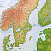 Wall map of Scandinavian / North Europe.