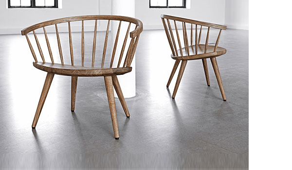 Arka lounge chair in oak by Yngve Ekström / Stolab.