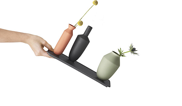 Balance vases, available in three different colour combinations, by Hallgeir Homstvedt / Muuto.