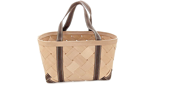 Shopping basket, handicraft made from beech wood.