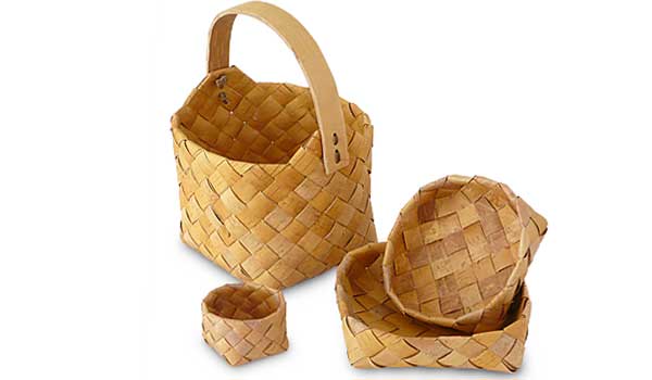 Handmade birch baskets