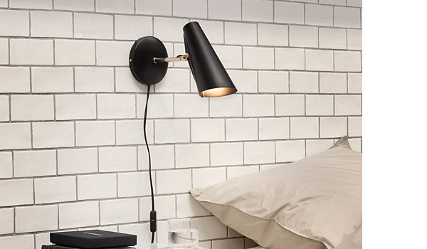 Birdy wall lamp, available with two different arm lenghts, by Birger Dahl / Northern Lighting.