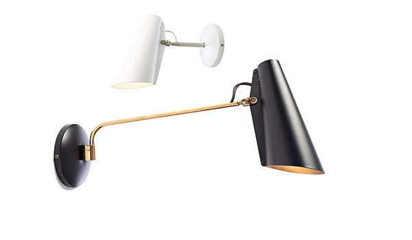 Birdy wall lamp, available with two different arm lenghts, by Birger Dahl / Northern Lighting.