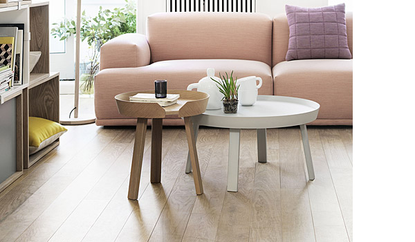 Bulky tea set, seen here with connect sofa, stacked modules and match tealight holder, by Jonas Wagell / Muuto.