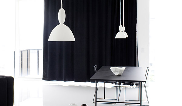Crushed bowls, seen here with mhy lamps, by Julien de Smedt / Muuto.