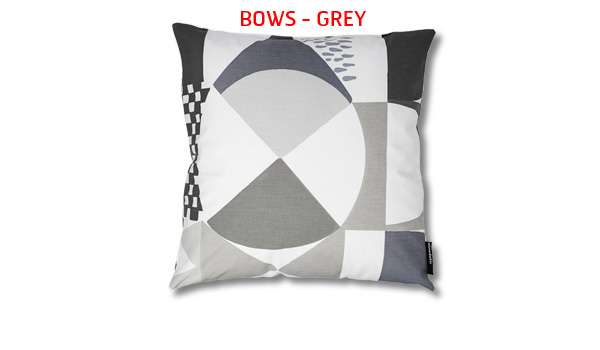 Bows, cushion (grey) by Josef Frank / Almedahls.