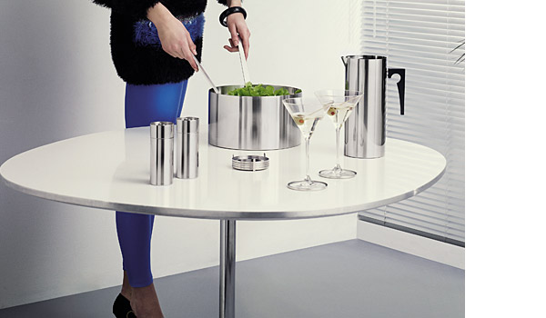 Cylinda line, stainless steel tableware by Arne Jacobsen / Stelton.