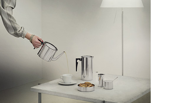 Cylinda line, stainless steel tableware by Arne Jacobsen / Stelton.