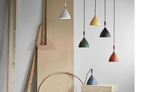 Dokka, hanging lamps in six colours by Birger Dahl / Northern Lighting.