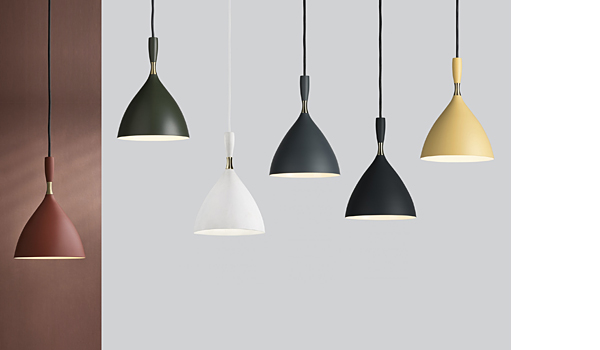 Dokka, hanging lamps in six colours by Birger Dahl / Northern Lighting.