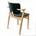 Link to rearview of Domus chair with black seat and birch frame, designed by Ilmari Tapiovaara / Artek.