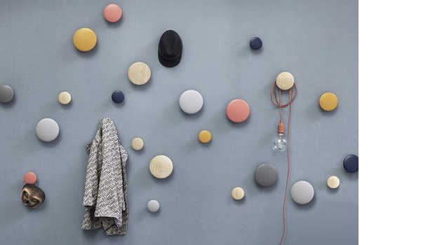 Mustard, Dusty pink, Midnight blue and Dark grey, new Dots colours, by Tveit & Tornøe / Muuto.
