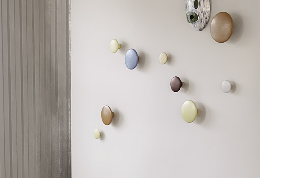 Pale blue, Burgundy, Clay brown and Beige-green, new Dots colours, by Tveit & Tornøe / Muuto.