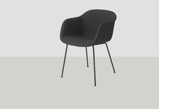 Fiber chair, here upholstered with remix 183 and black sled base, by Iskos-Berlin / Muuto.