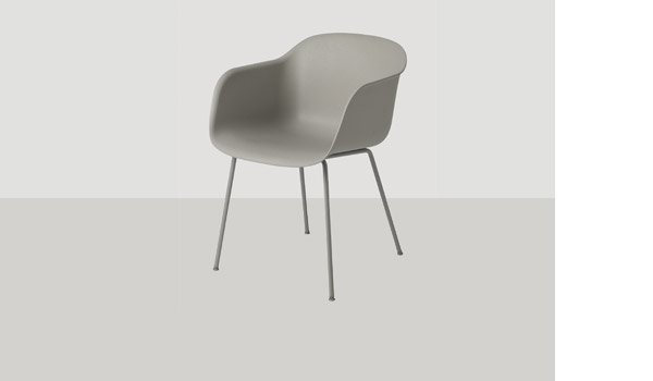 Fiber chair, here with grey shell and grey sled base, by Iskos-Berlin / Muuto.