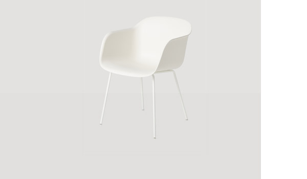 Fiber chair, here with white shell and white sled base, by Iskos-Berlin / Muuto.