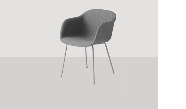 Fiber chair, here upholstered with remix 133 and grey sled base, by Iskos-Berlin / Muuto.