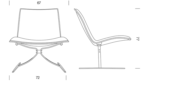 FK 710 Skater chair by Jørgen Kastholm / Lange Production.