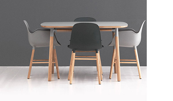 Form, arm chair with wood legs, by Simon Legald / Normann-Copenhagen.