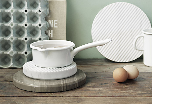 Groove, marble trivets available in two sizes and three colours, by Hallgeir Homstvedt / Muuto.