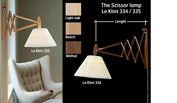 Le Klint 334 / 335, wall lamp (aka the Scissor lamp) by Erik Hansen / Le Klint.