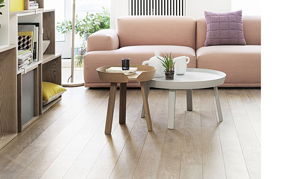 Match tealight holders, seen here with rest sofa, around table and stacked modules, by Form Us With Love / Muuto.