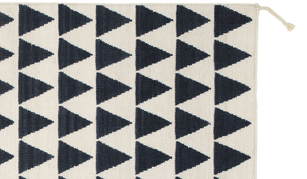 Detail of Mini Flag grey, kelim rug by Thomas Sandell / Asplund.