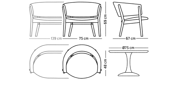 ND83 chair and ND82 sofa by Nanna Ditzel / Snedkergaarden.
