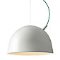 SALE! Plugged, hanging lamp. White shade with green cable. Showroom lamp in good condition.