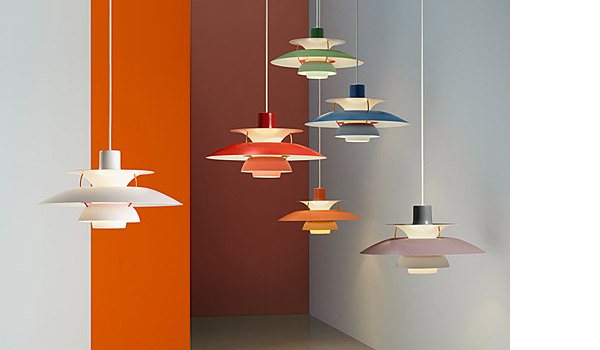 PH 5, new hues released to celebrate PH 5's 60 year anniversery, by Poul Henningsen / Louis Poulsen.