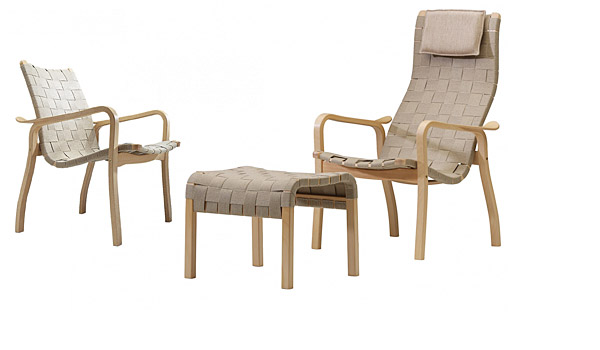 Primo, easy chair and stool by Yngve Ekström / Swedese.