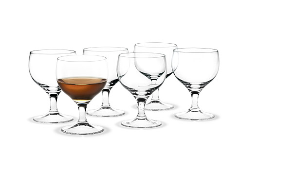 Royal port wine / sherry glasses designed by Arne Jacobsen in the 1960s / Holmegaard.