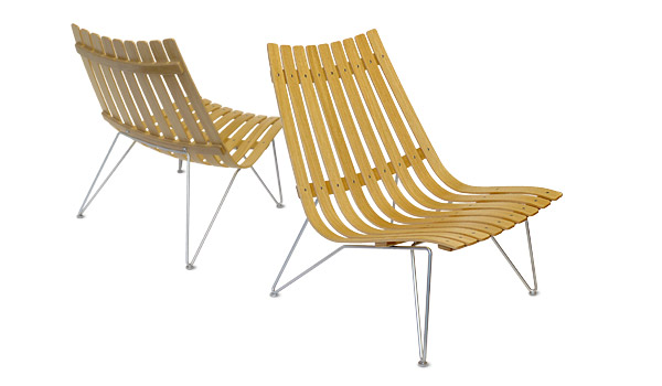 Scandia Nett Lounge chair (front and back view of oak version) by Hans Brattrud / FjordFiesta.