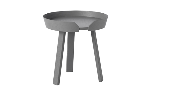 Around, coffee table in two sizes and many colours, by Thomas Bentzen / Muuto.