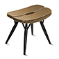 Pirkka low stool with brown seat. Condition = new!