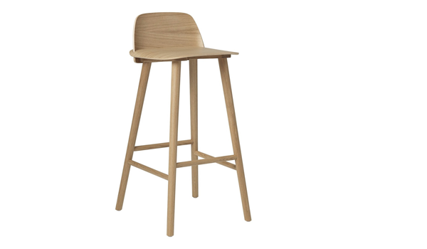 45% SALE Nerd, bar stool oak H.75cm, by David Geckeler / Muuto.